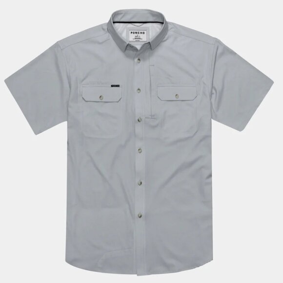 Poncho Other - Poncho Gray Casual Button Down Shirt for Men